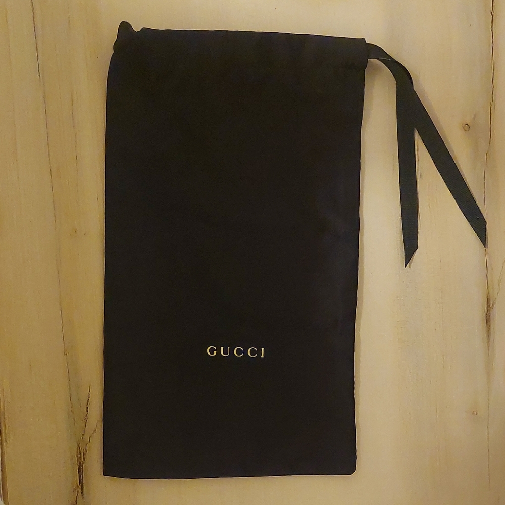 Gucci Black and Gold Logo Dust Bag